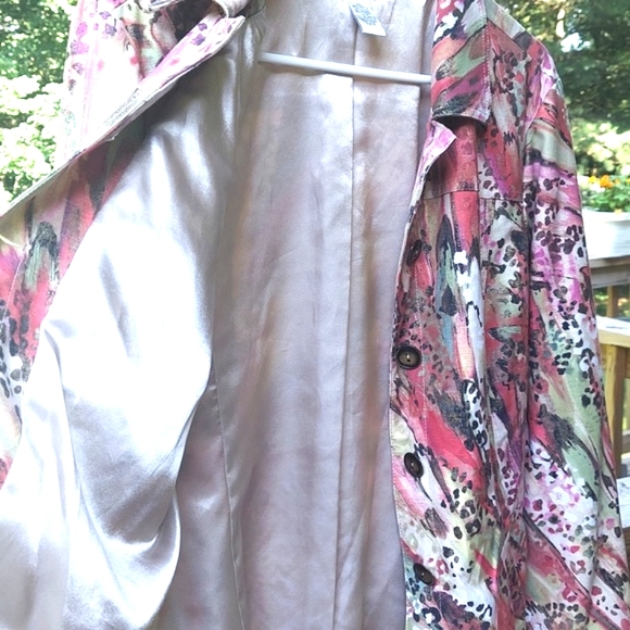 CHICOS Women's button down Colorful abstract design Jacket Sz 2 Sz L - Picture 9 of 11